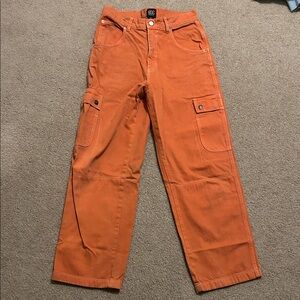 BDG Women’s Vibrant Orange high waisted Cargo Pants
